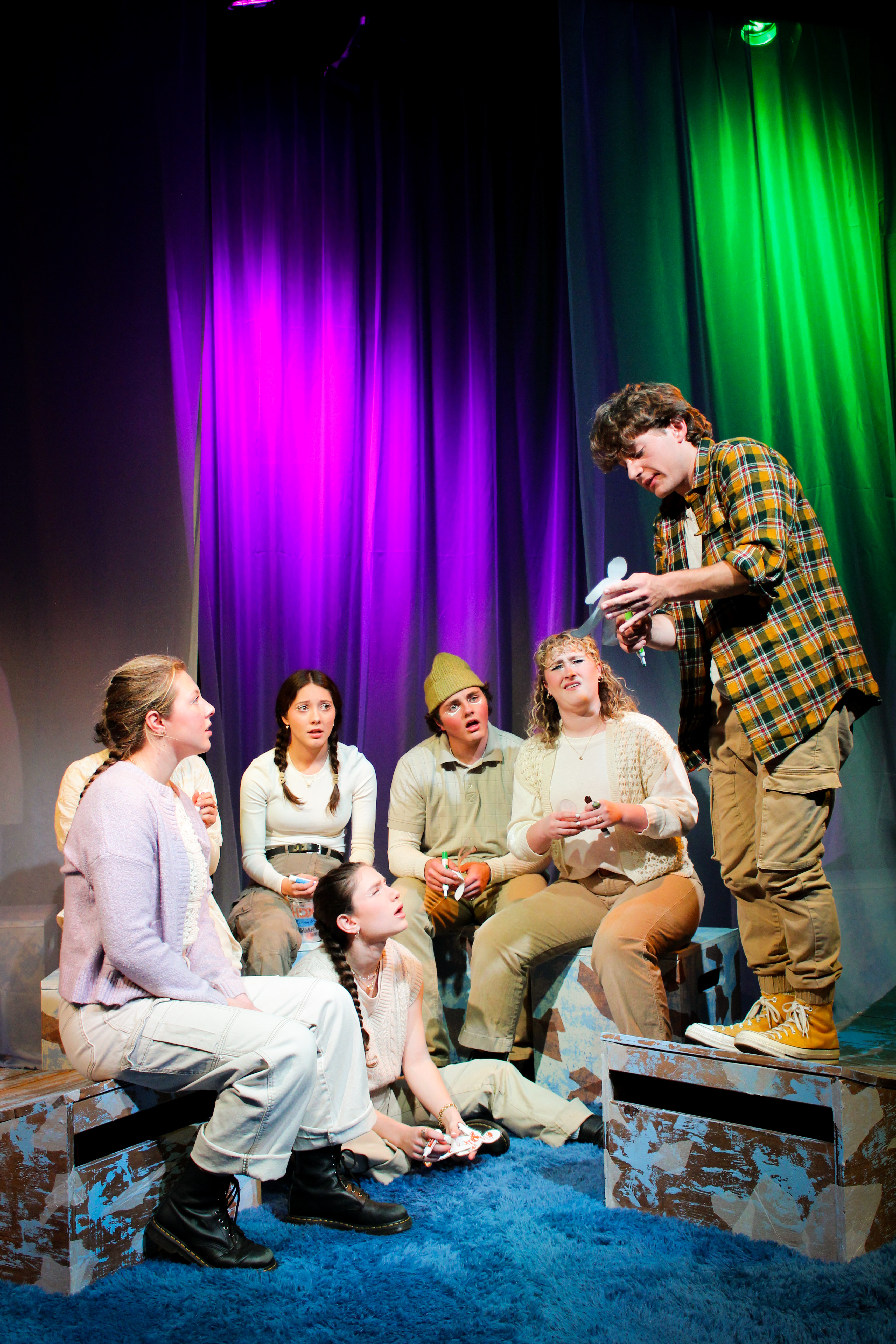 The Yellow Boat staging with fabric