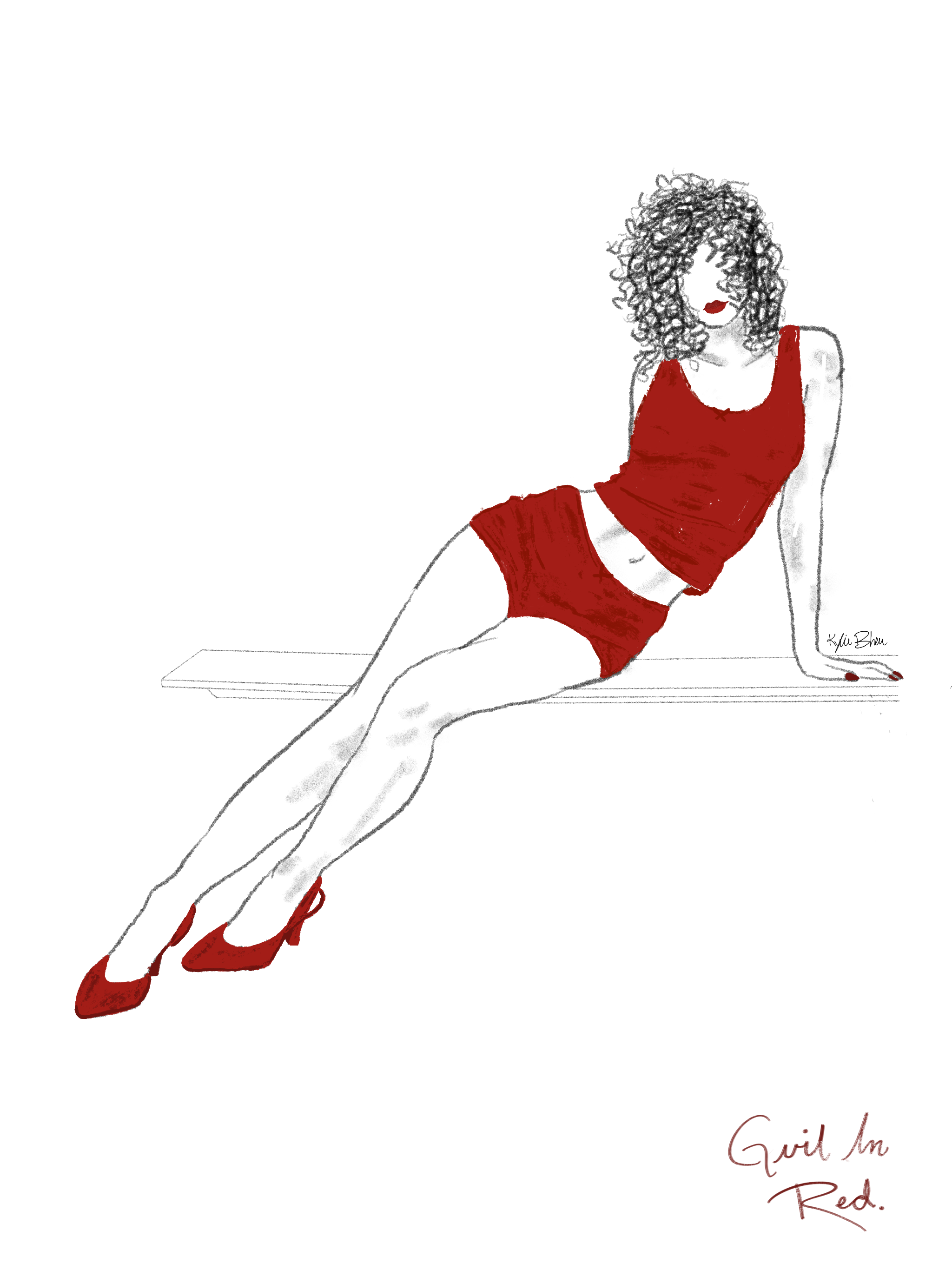 Sketchbook piece: Girl in Red